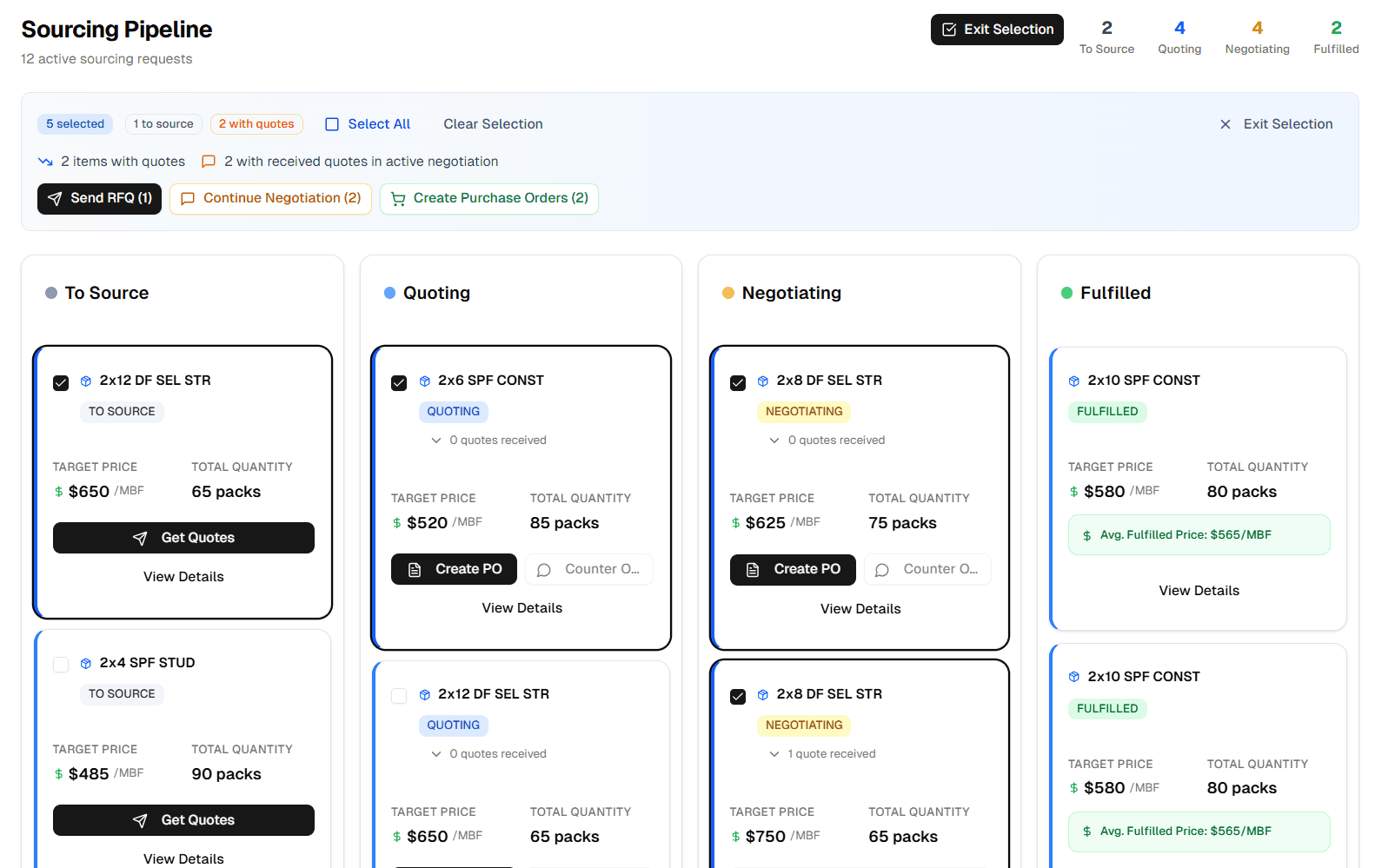 LumberFlow AI agent orchestrating the procurement pipeline