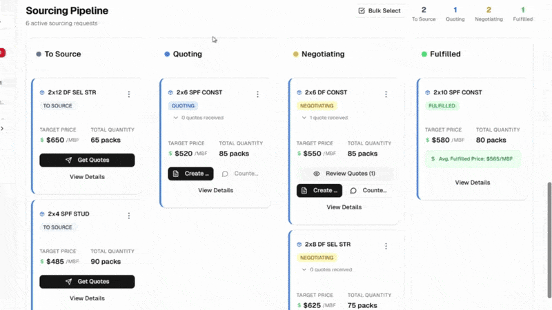 Animated demonstration of bulk actions and context-aware email threading